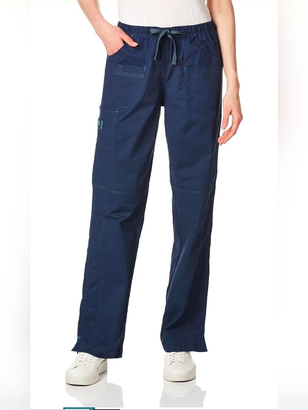 WonderWink Navy Straight-Leg  Scrub Pants. Large Tall